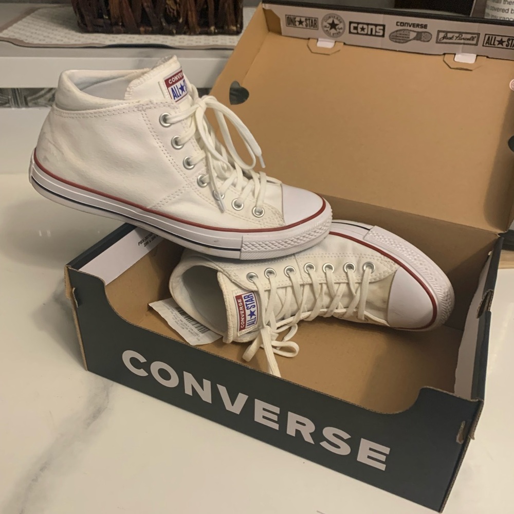 Converse White High-Top Sneakers